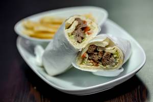 Lamb Rolled Pita Sandwich