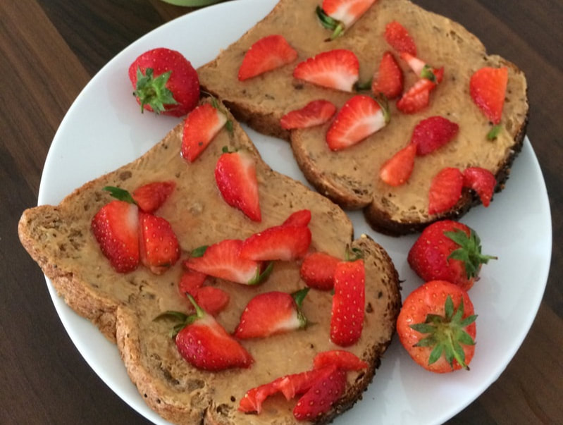 Strawberry and Peanut Butter Toast