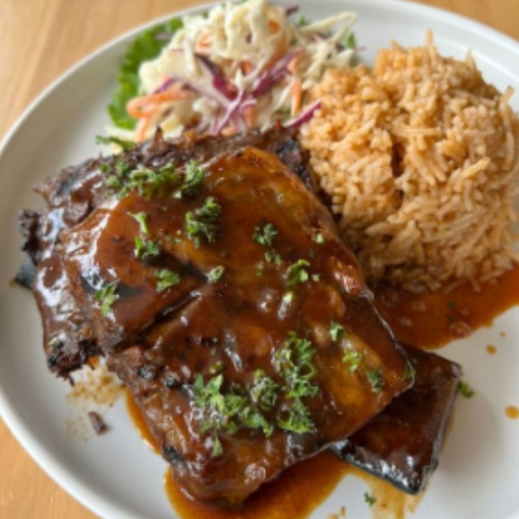 Beef Ribs with SnS Rice and Salad