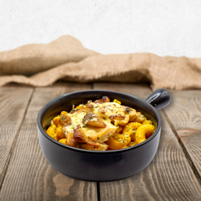 Baked Macaroni & Cheese with Grilled Chicken