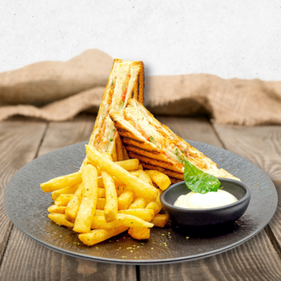 Smoked Salmon & Cheese Toastie with Fries