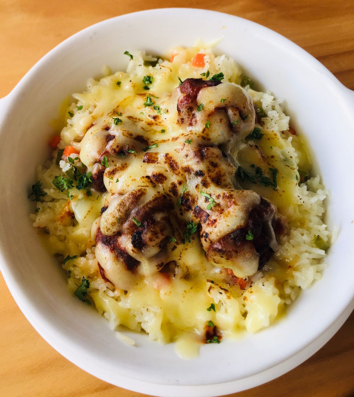 Beef Meatballs Baked Rice